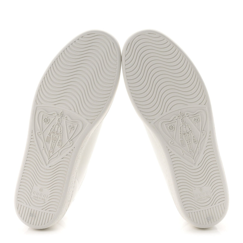 Gucci Calfskin Women's Ace Sneakers 38.5 White Grey Sky