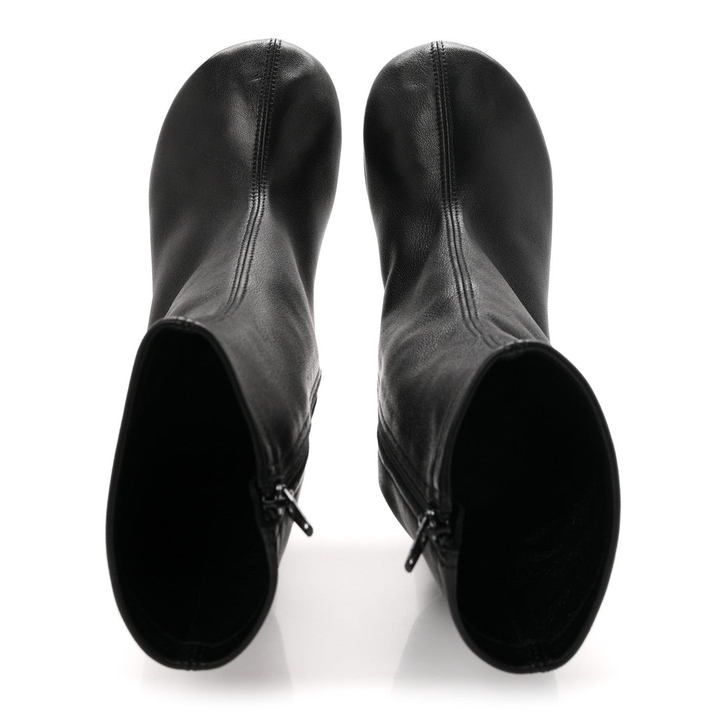 Balenciaga Shiny Soft Sheepskin Glove 8cm Women's Ankle Boots Black