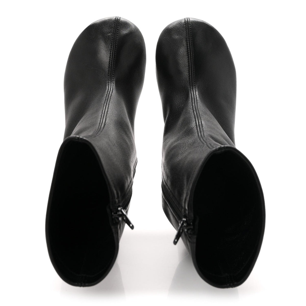 Balenciaga Shiny Soft Sheepskin Glove 8cm Women's Ankle Boots Black