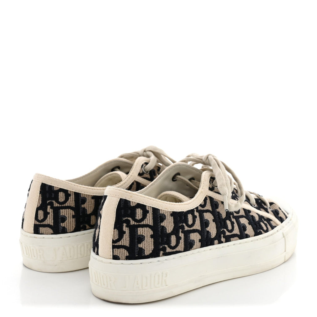 Christian Dior Canvas Oblique Women's Walk'N'Dior Low Top Sneakers 36 Deep Blue