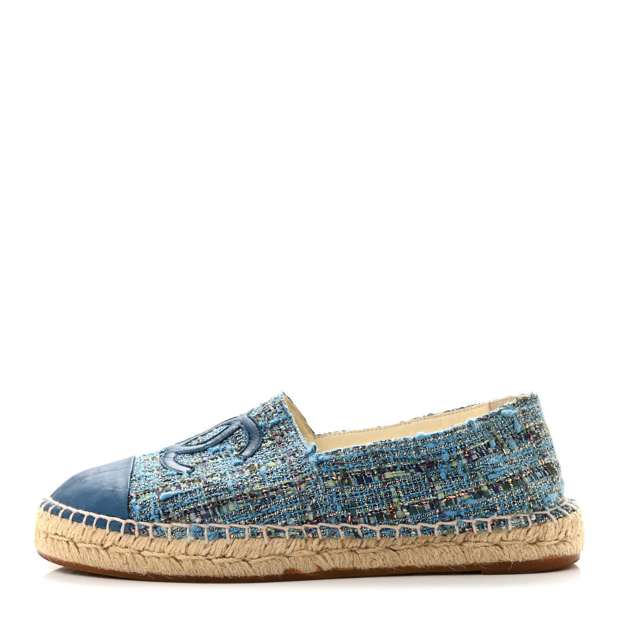 Tweed Lambskin CC Espadrilles Blue