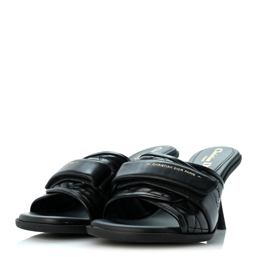 Christian Dior Calfskin Women's Dio(r)evolution Slide Sandals 39 Black