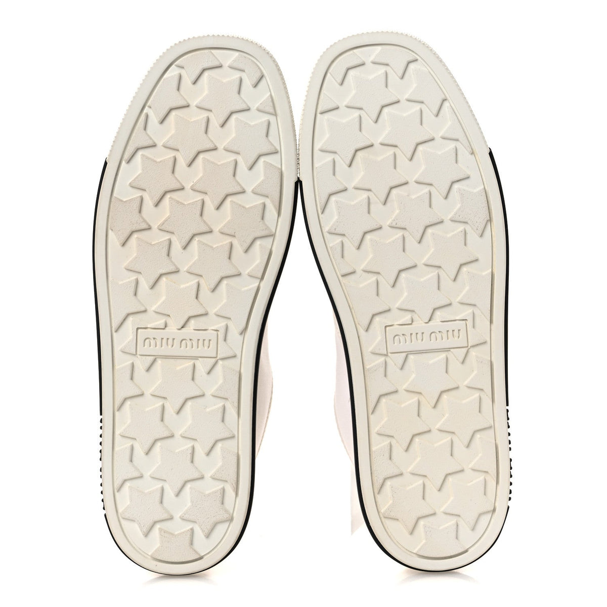 Miu Miu Gabardine Women's Crystal Low Sneakers 35 Bianco