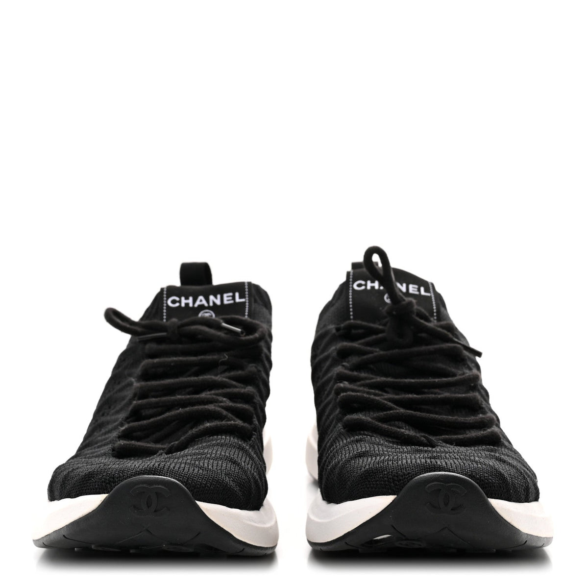 Chanel Fabric Logo Women's Sneakers 37.5 Black