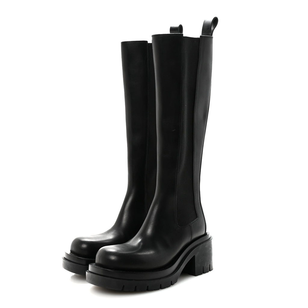 Bottega Veneta Calfskin Women's The Lug Chelsea Tall Boots 36.5 Black
