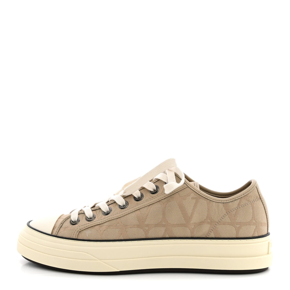 Valentino Garavani Canvas Iconographe VLogo Sneakers 41 Beige