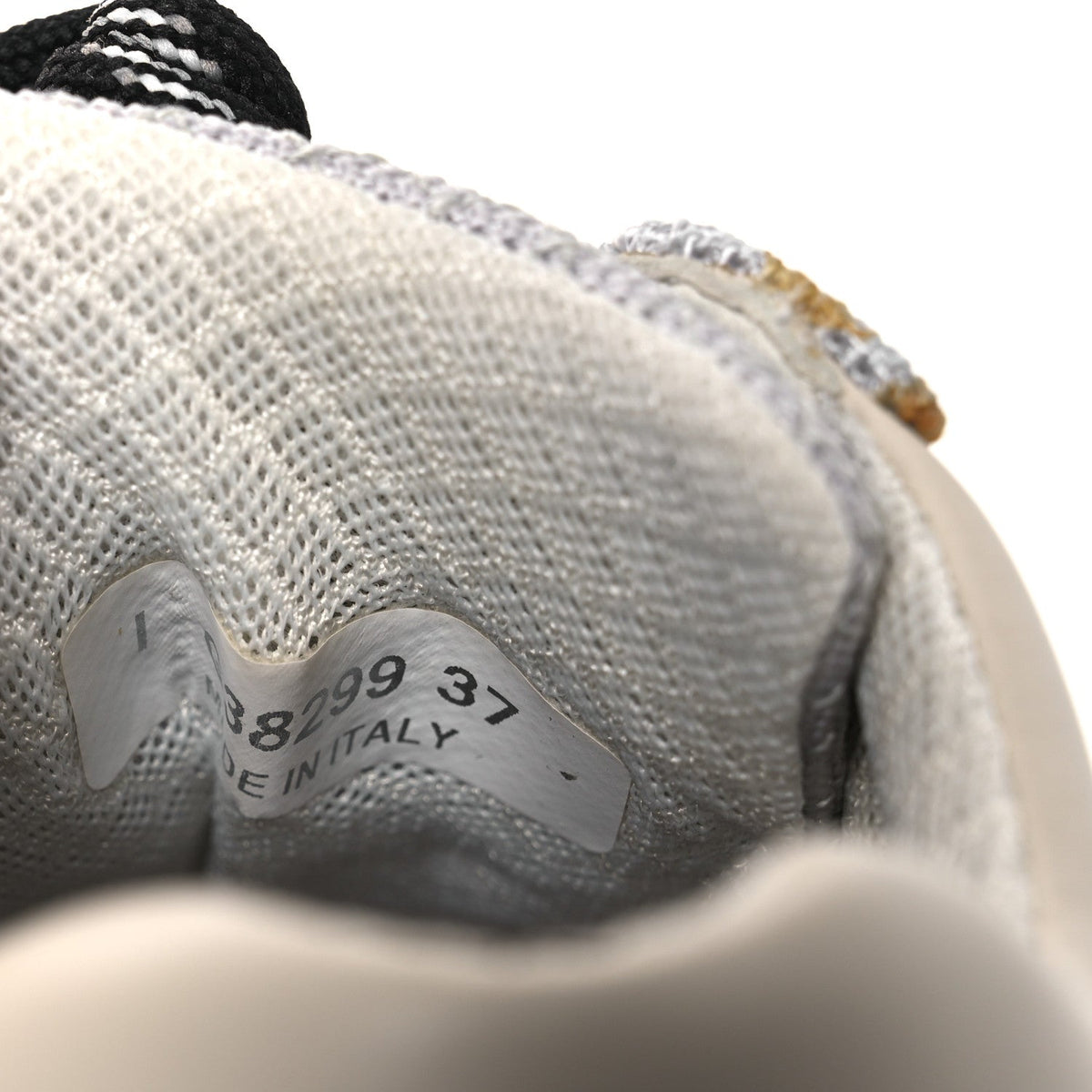 Chanel Mesh Suede Grained Calfskin Women's CC Sneakers 37 Grey White