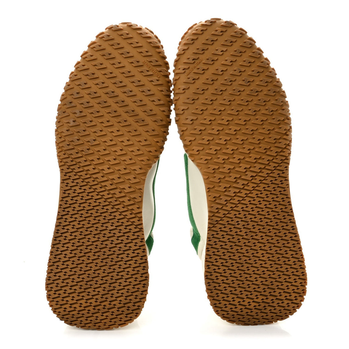 Hermes Nappa Suede Goatskin Jet Men's Sneakers White Vert Jungle