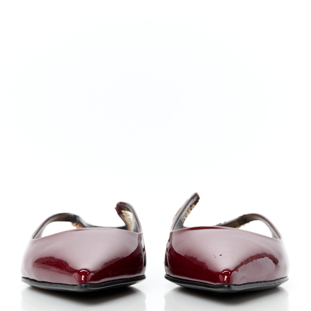 Gucci Patent Women's Signoria Slingback Ballet Flats 36.5 Rosso Ancora