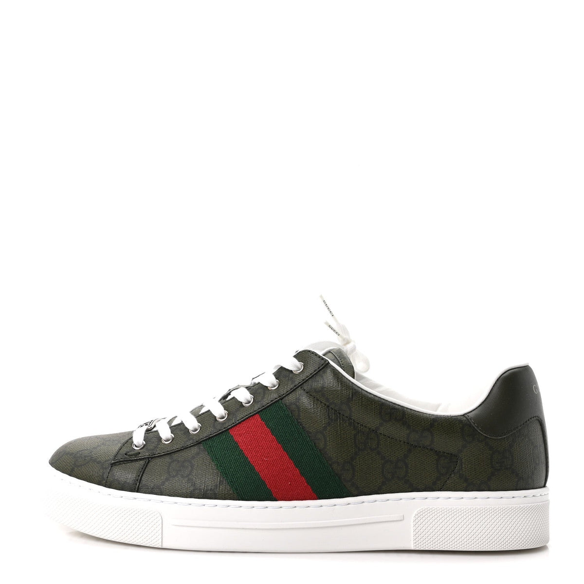 Gucci GG Supreme Monogram Men's New Ace Sneakers 9 Green