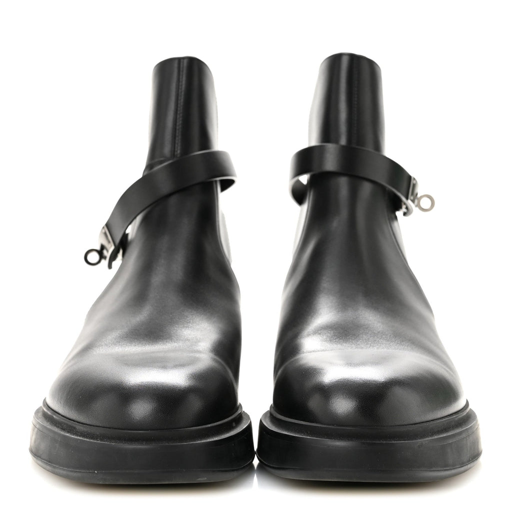 Hermes Calfskin Veo Kelly Men's Ankle Boots Black