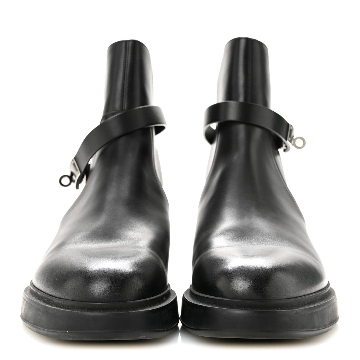Hermes Calfskin Veo Kelly Men's Ankle Boots Black