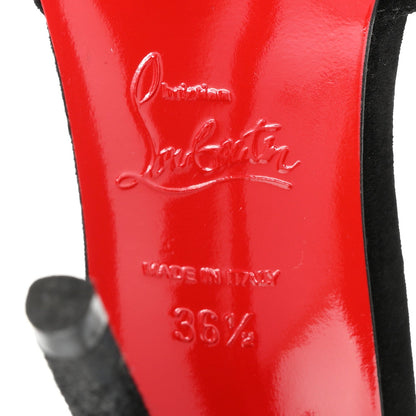 Christian Louboutin Suede Women's Miss Ziggyta 100 Pumps 36.5 Black