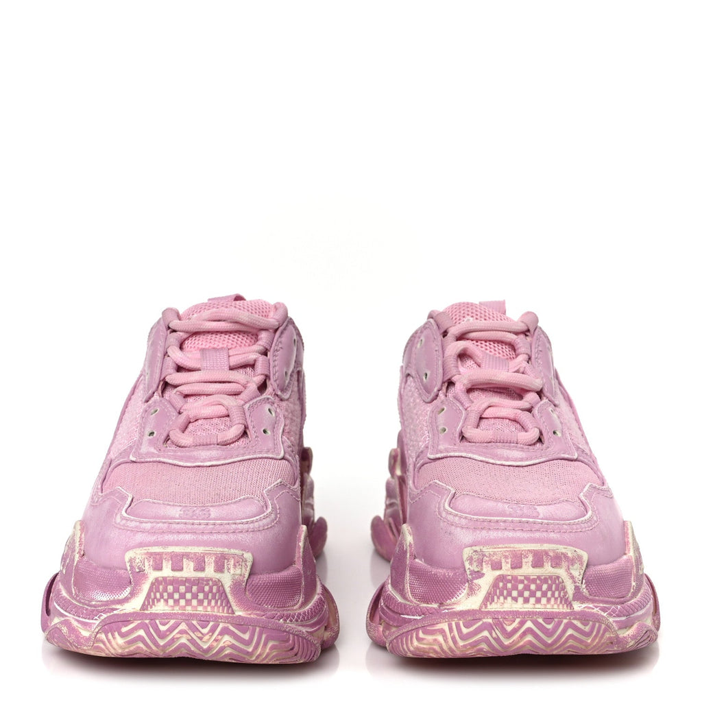 Balenciaga Fabric Mesh Women's Triple S Sneakers 36 Pink