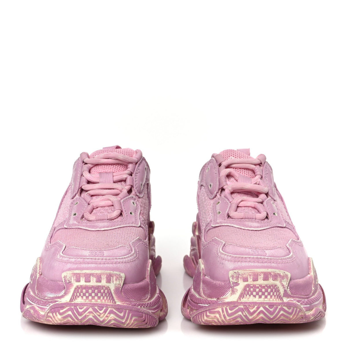 Balenciaga Fabric Mesh Women's Triple S Sneakers 36 Pink