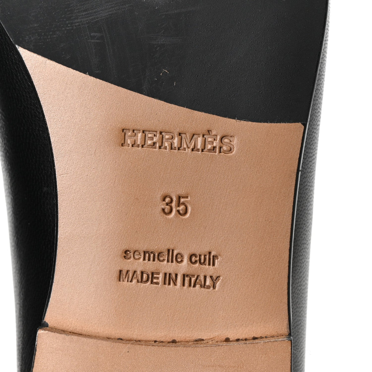Hermes Calfskin Women's Colette Loafers 35 Black