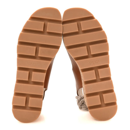 Hermes Calfskin Cork Women's Medusa 30 Sandals 37 Naturel