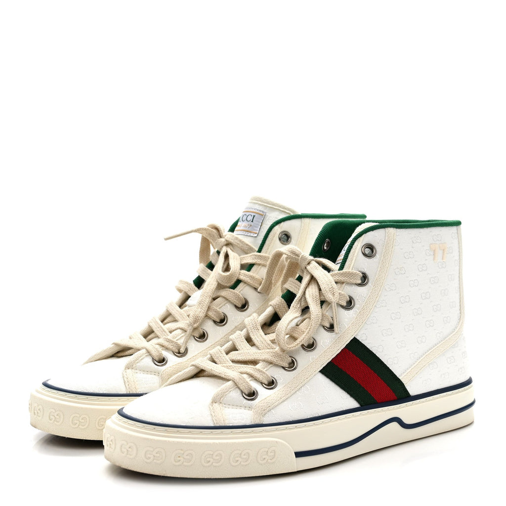 Gucci Canvas Women's 1977 Tennis High Top Sneakers 37 White