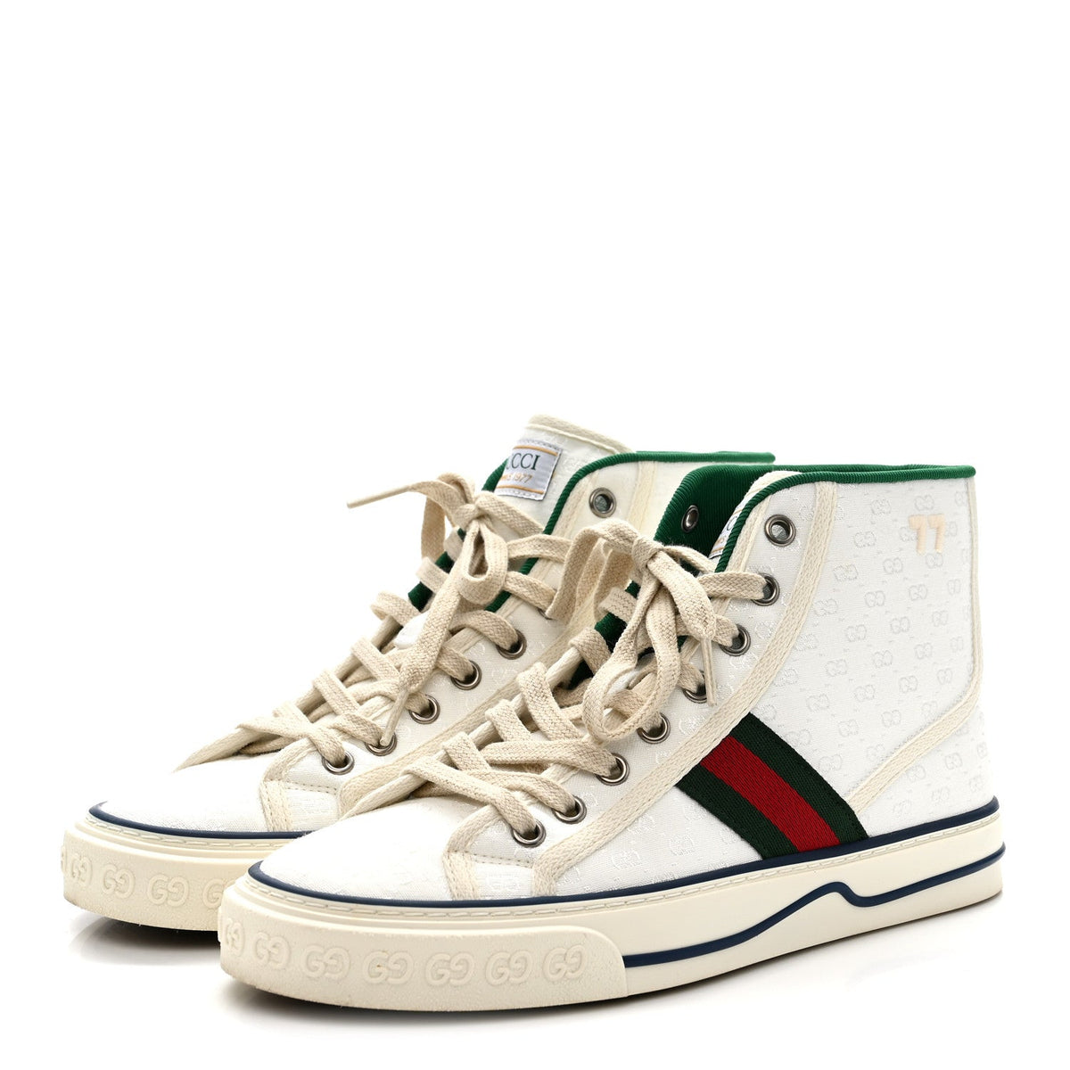 Gucci Canvas Women's 1977 Tennis High Top Sneakers 37 White
