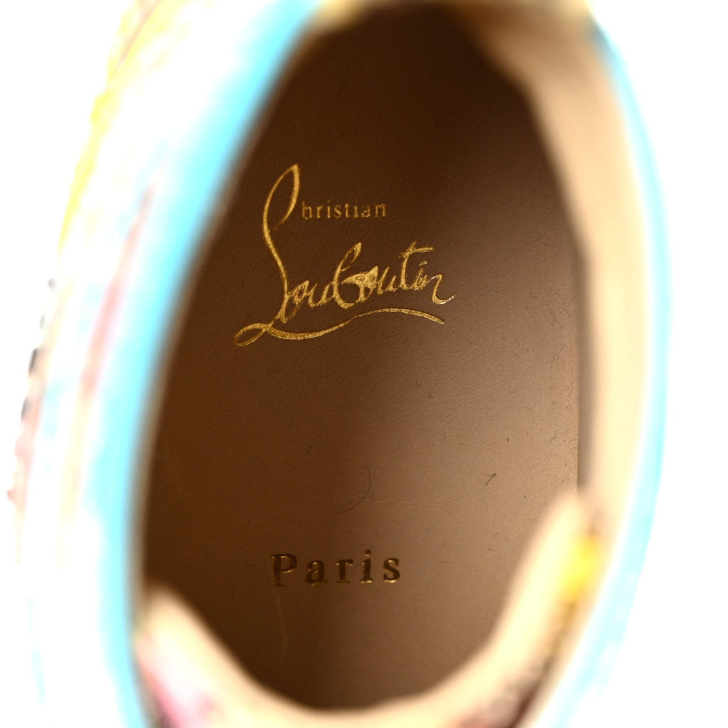 Christian Louboutin Snakeskin Men's Louis Flat Sneakers 40 Multicolor