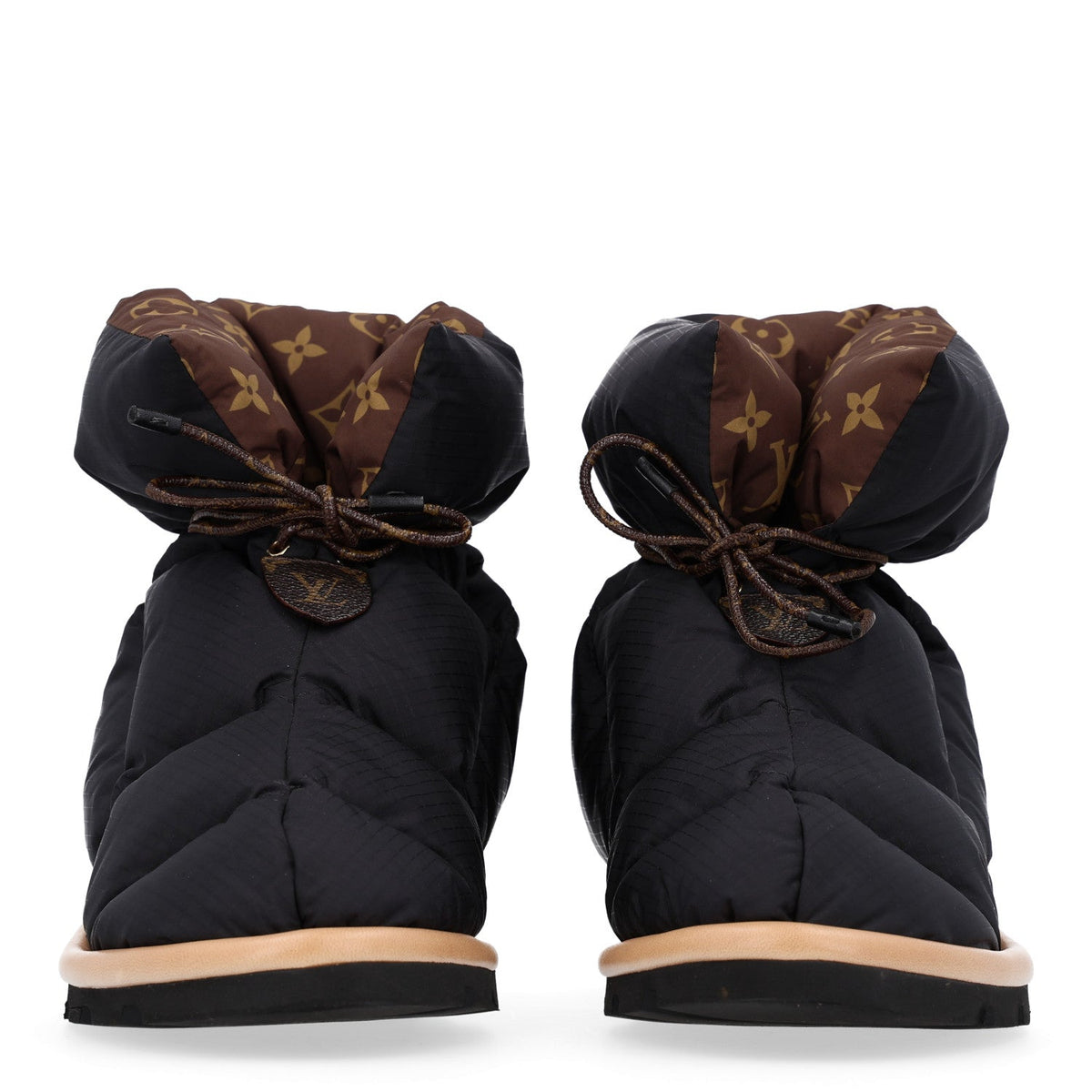 Louis Vuitton Nylon Monogram Women's Pillow Comfort Ankle Boots 37 Black