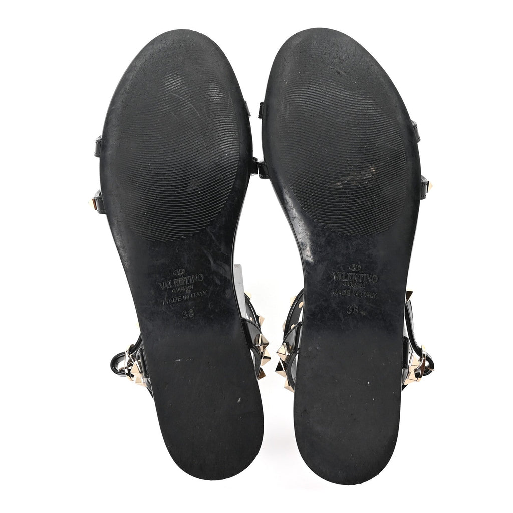 Valentino Garavani PVC Women's Jelly Rockstud Caged Sandals 38 Black