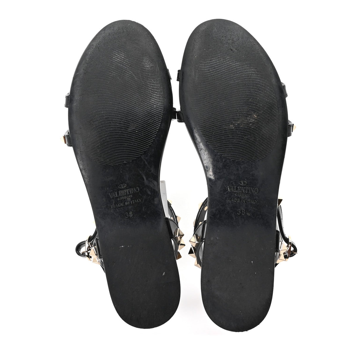 Valentino Garavani PVC Women's Jelly Rockstud Caged Sandals 38 Black