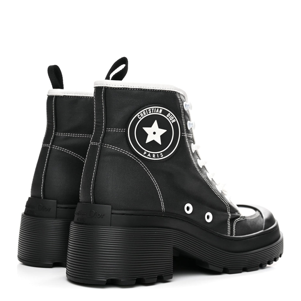 Christian Dior Calfskin Technical Fabric Women's D-Rise 35mm Boots 38 Black
