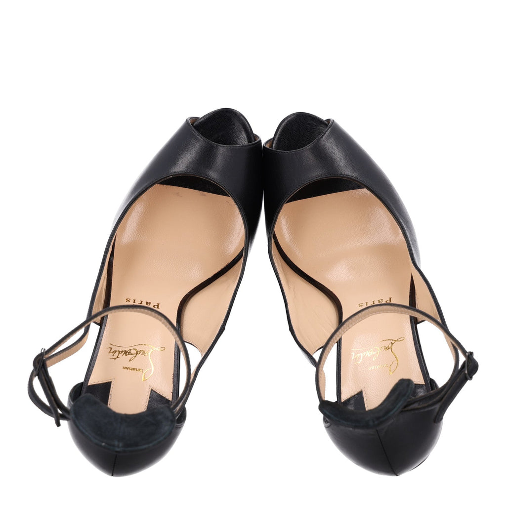 Christian Louboutin Kid Leather Women's Mascaralta 120 Pumps 41 Black