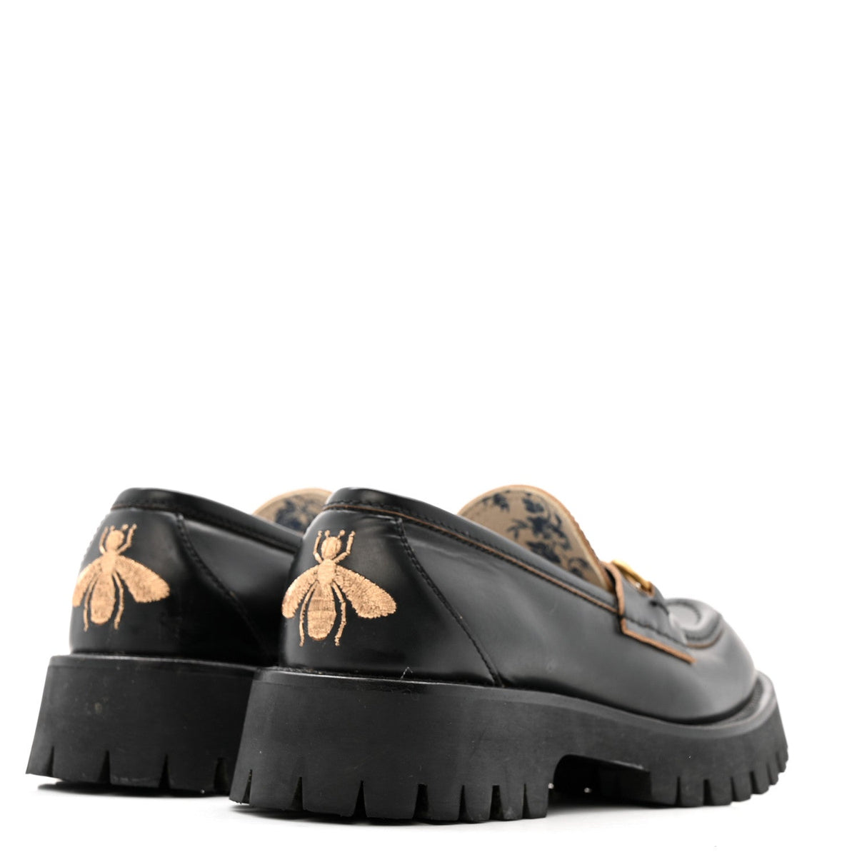 Gucci Cordovan Lux Women's Harald Horsebit Platform Loafers 37.5 Black