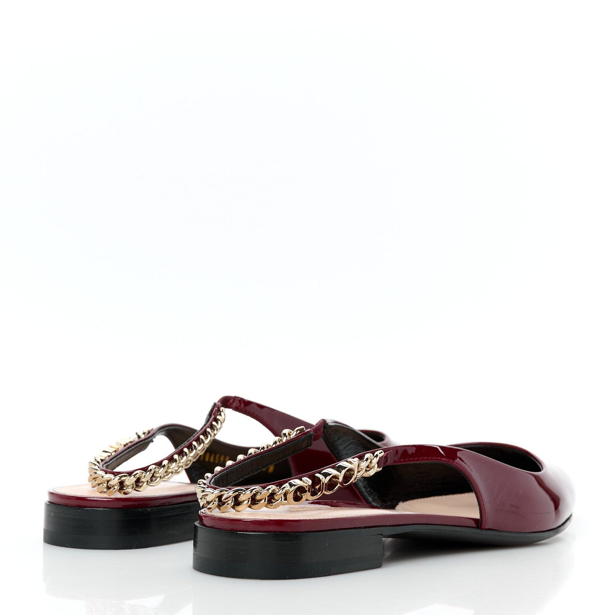 Gucci Patent Women's Signoria Slingback Ballet Flats 36.5 Rosso Ancora