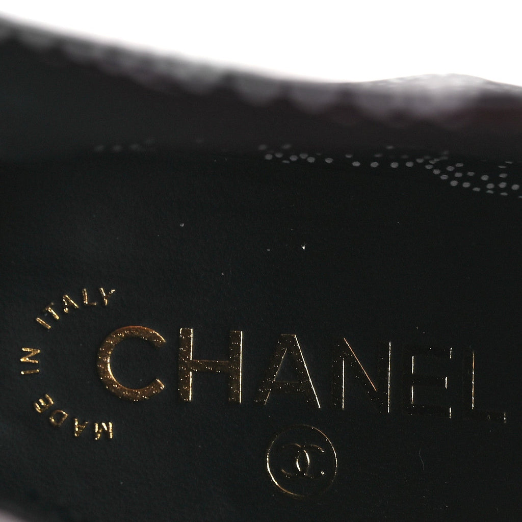 Chanel Calfskin Camellia Printed Women's Ankle Boots 38.5 Black White
