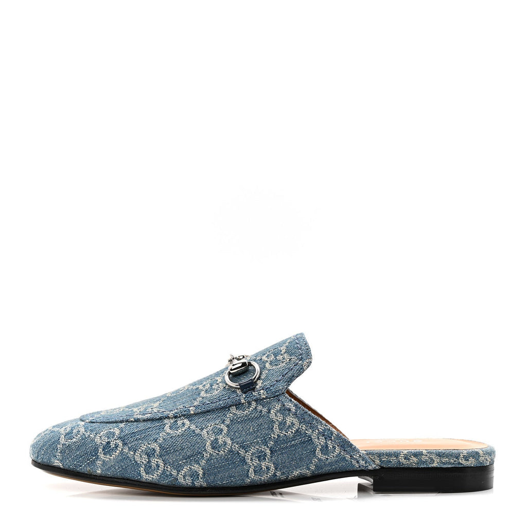 Gucci Denim Women's GG Princetown Slippers 36.5 Light Blue Royale