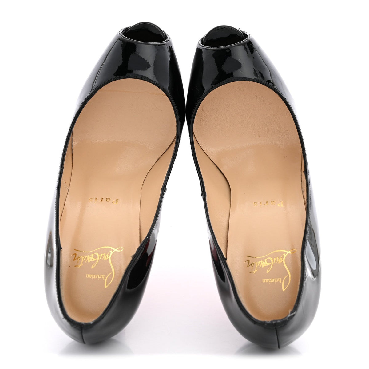 Christian Louboutin Patent Calfskin Highness 160 Women's Platform Pumps 38 Black
