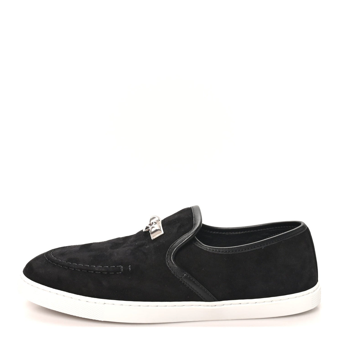Hermes Suede Goatskin Nappa Women's Jour Loafers 38 Black
