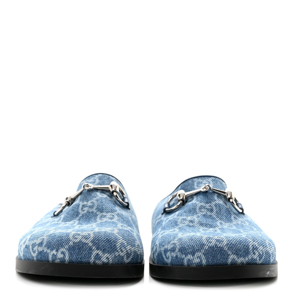 Gucci Denim Granada Kid Women's Horsebit Mules 35 Blue