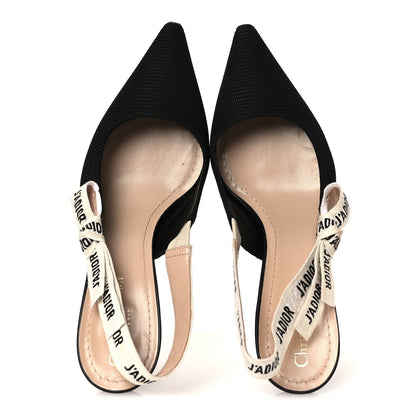 Christian Dior Technical Canvas Women's J'Adior Slingback 65mm Pumps 39.5 Black