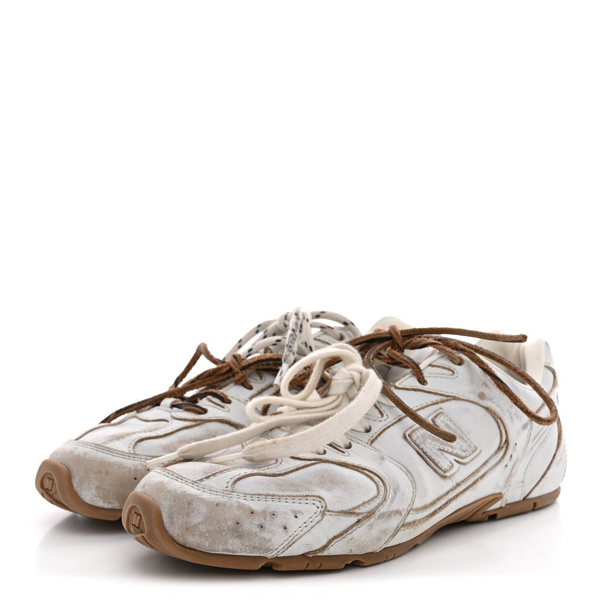 Miu Miu Bleached Calfskin Women's 530 SL Sneakers 39 White