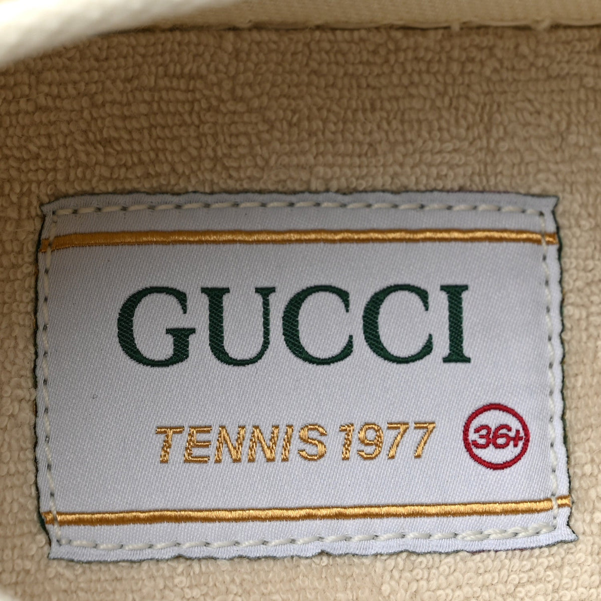 Gucci Monogram Canvas Women's 1977 Tennis Platform 52mm Sneakers 36.5 Beige Ebony Mystic White
