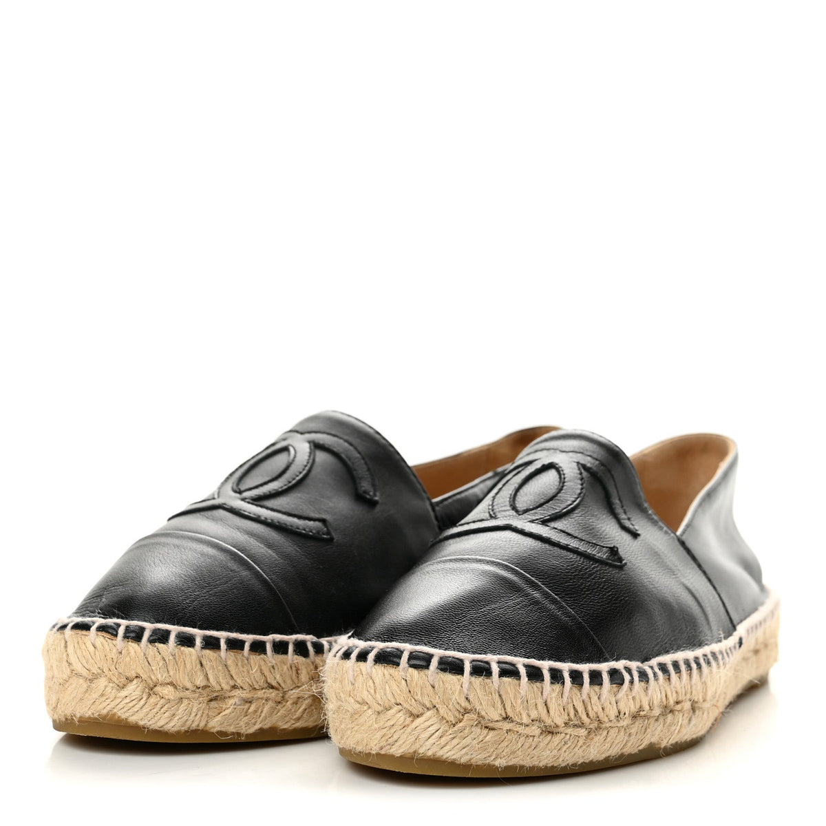Chanel Lambskin Women's CC Espadrilles 36 Black