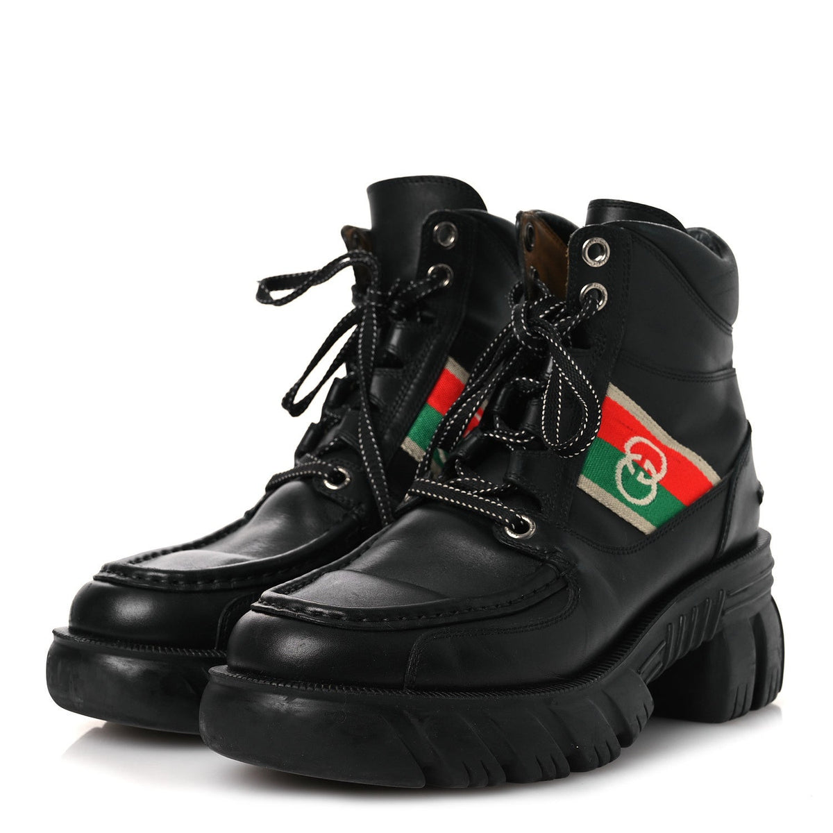 Gucci Calfskin Web Women's Interlocking G Boots 38 Black