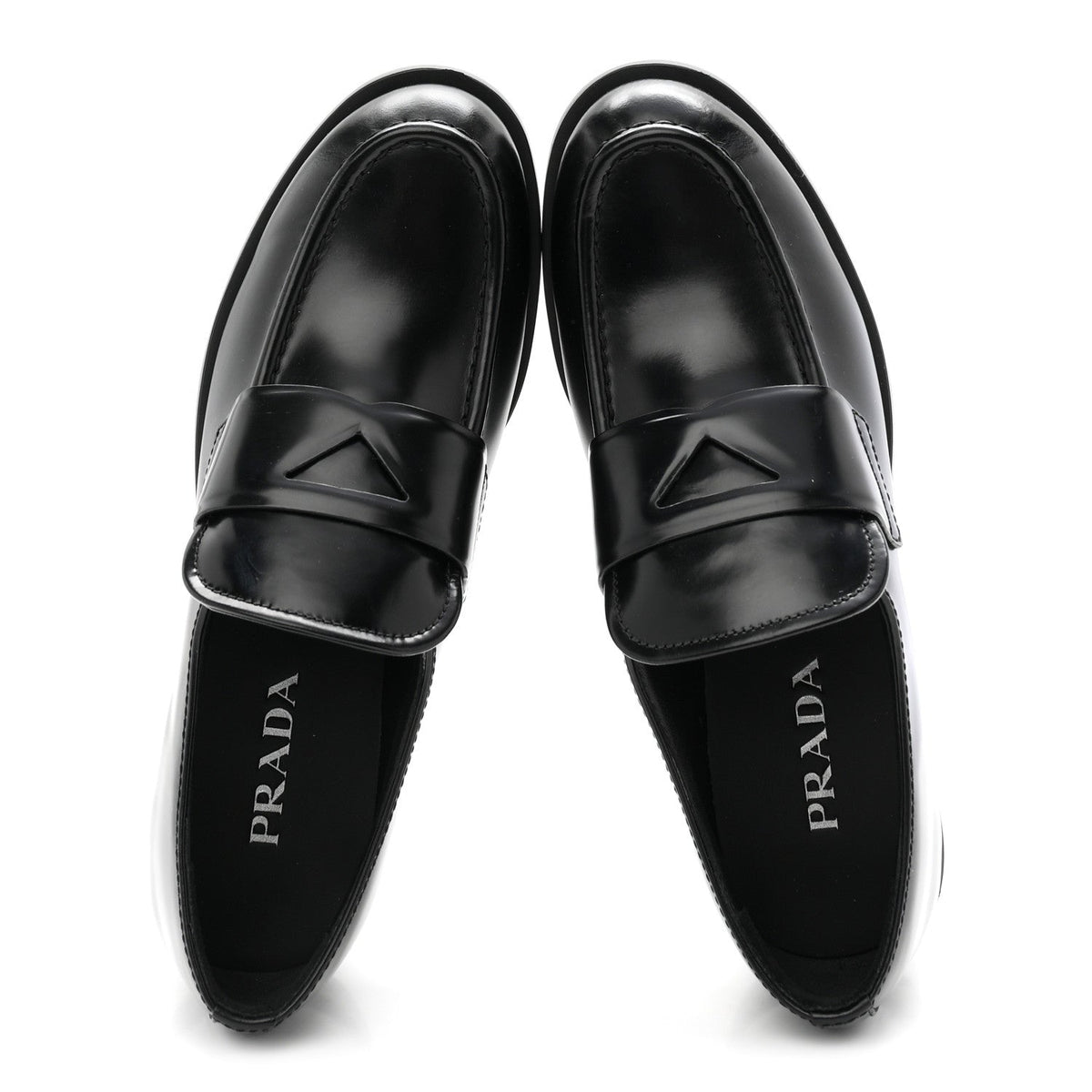 Prada Spazzolato Women's Loafers 38.5 Black