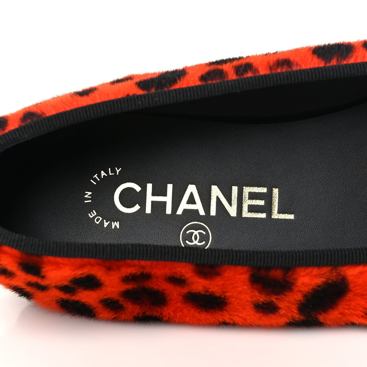 Chanel Pony Hair Cap Toe CC Ballerina Women's Shoes