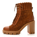 Christian Louboutin Suede Velvet Women's Dakita Lug 70 Boots 36 Foxy Gold