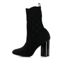 Monogram Stretch Fabric Silhouette Ankle Boots Black