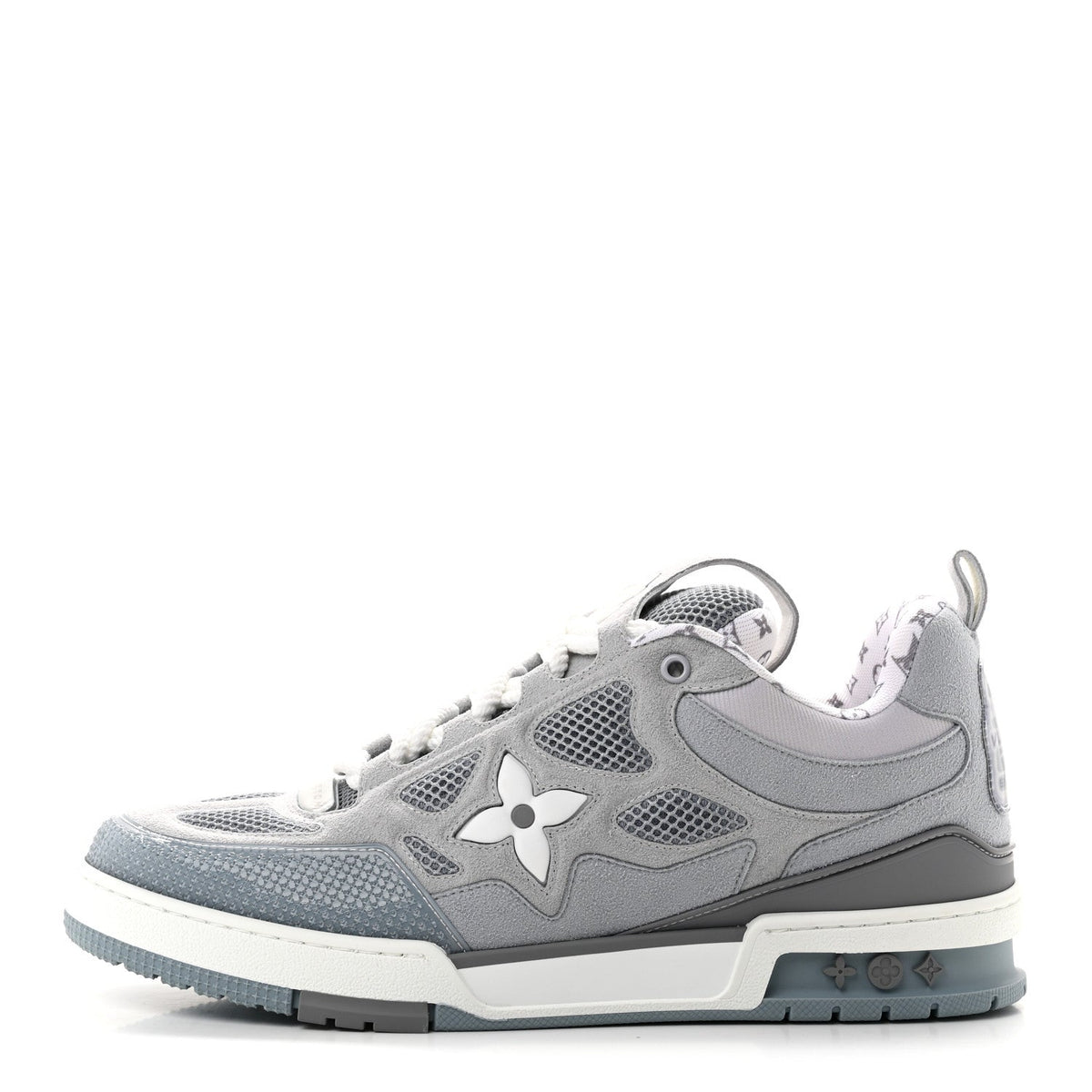 Suede Mesh LV Skate Sneakers 9 Gray