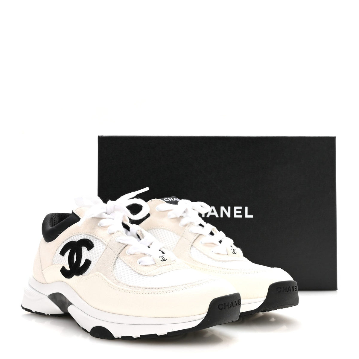 Chanel Mesh Suede Calfskin CC Women's Sneakers