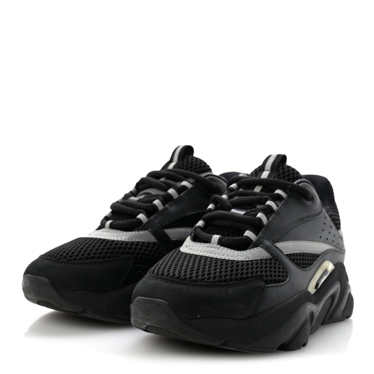Christian Dior Technical Mesh Calfskin Men's B22 Sneakers 40 Black