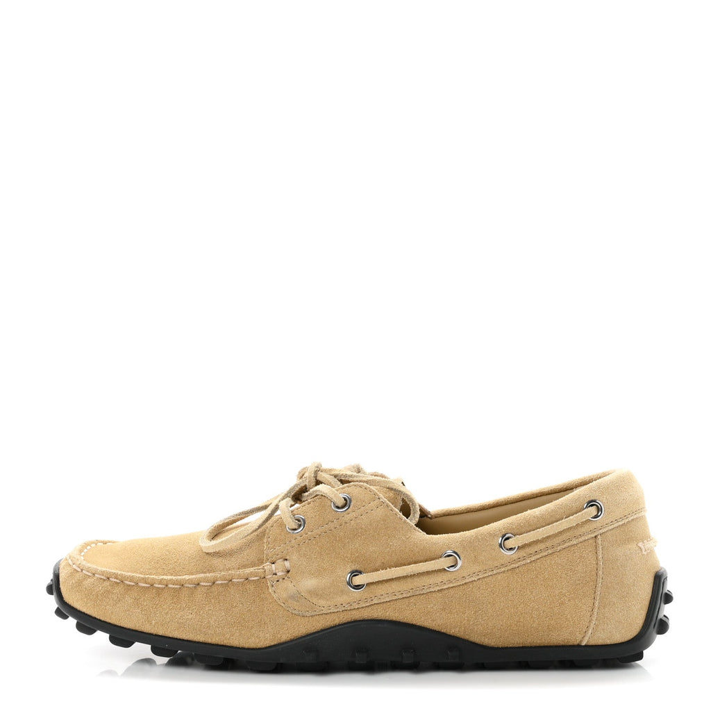 Hermes Suede Calfskin Women's Member Loafers 41 Beige Albatre