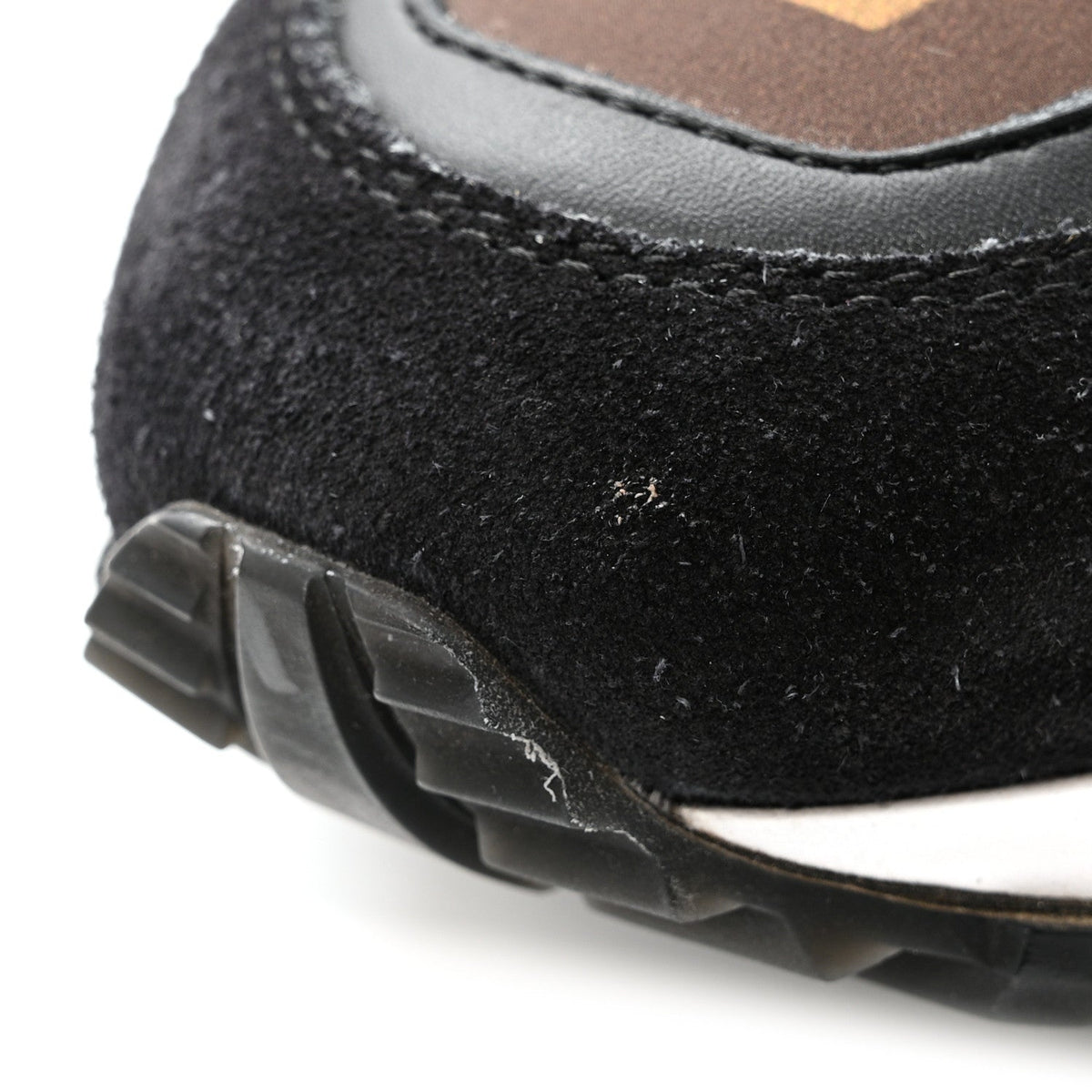 Louis Vuitton Suede Calfskin Recycled Monogram Nylon Women's Run Away Sneakers 39 Black